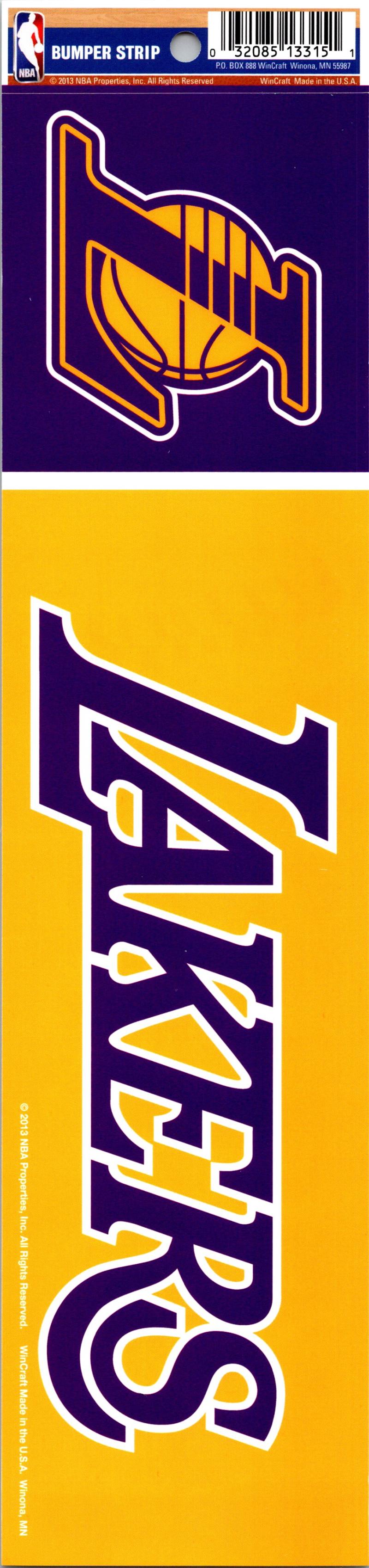 Los Angeles Lakers 3" x 12" Bumper Strip NBA Sticker Decal Image 1
