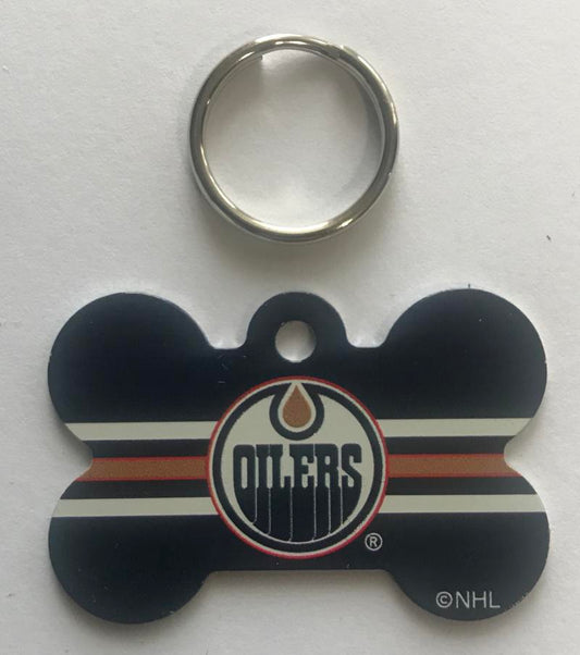 Edmonton Oilers NHL Hockey Bone ID Dog Tag with Ring Image 1