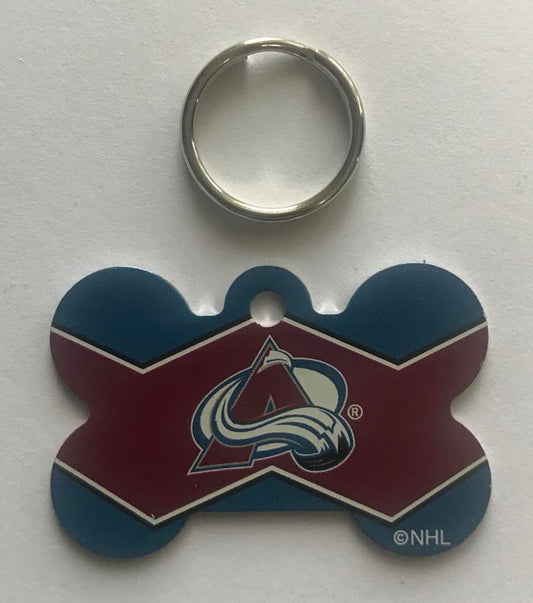 Colorado Avalanche NHL Hockey Bone ID Dog Tag with Ring Image 1