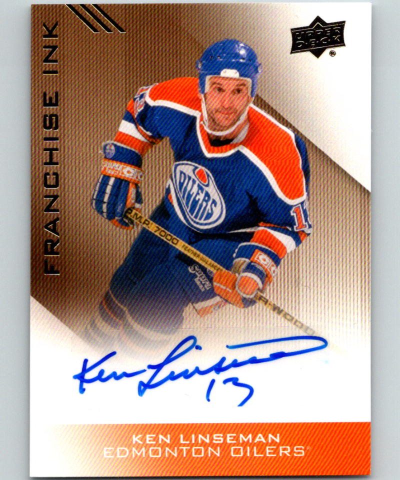 2013-14 Upper Deck Edmonton Oilers Collection Franchise Ink Ken Linseman Auto 07583