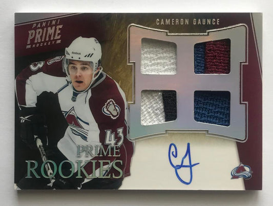 2011-12 Panini Prime Rookies Silver Auto Patch #110 Cameron Gaunce 4/50 RC 07587