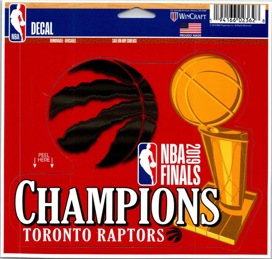 Toronto Raptors 2019 CHAMPS Multi-Use Decal NBA 5x6 Removable Reusable Image 1