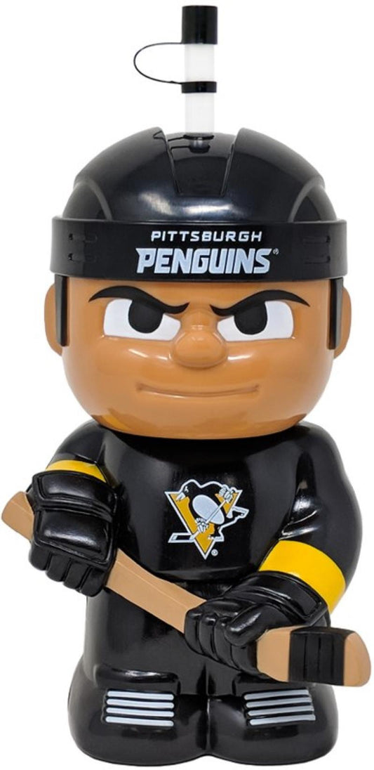 Pittsburgh Penguins 10"x5" NHL Character Big Sip 3D Water Bottle 16oz Image 1