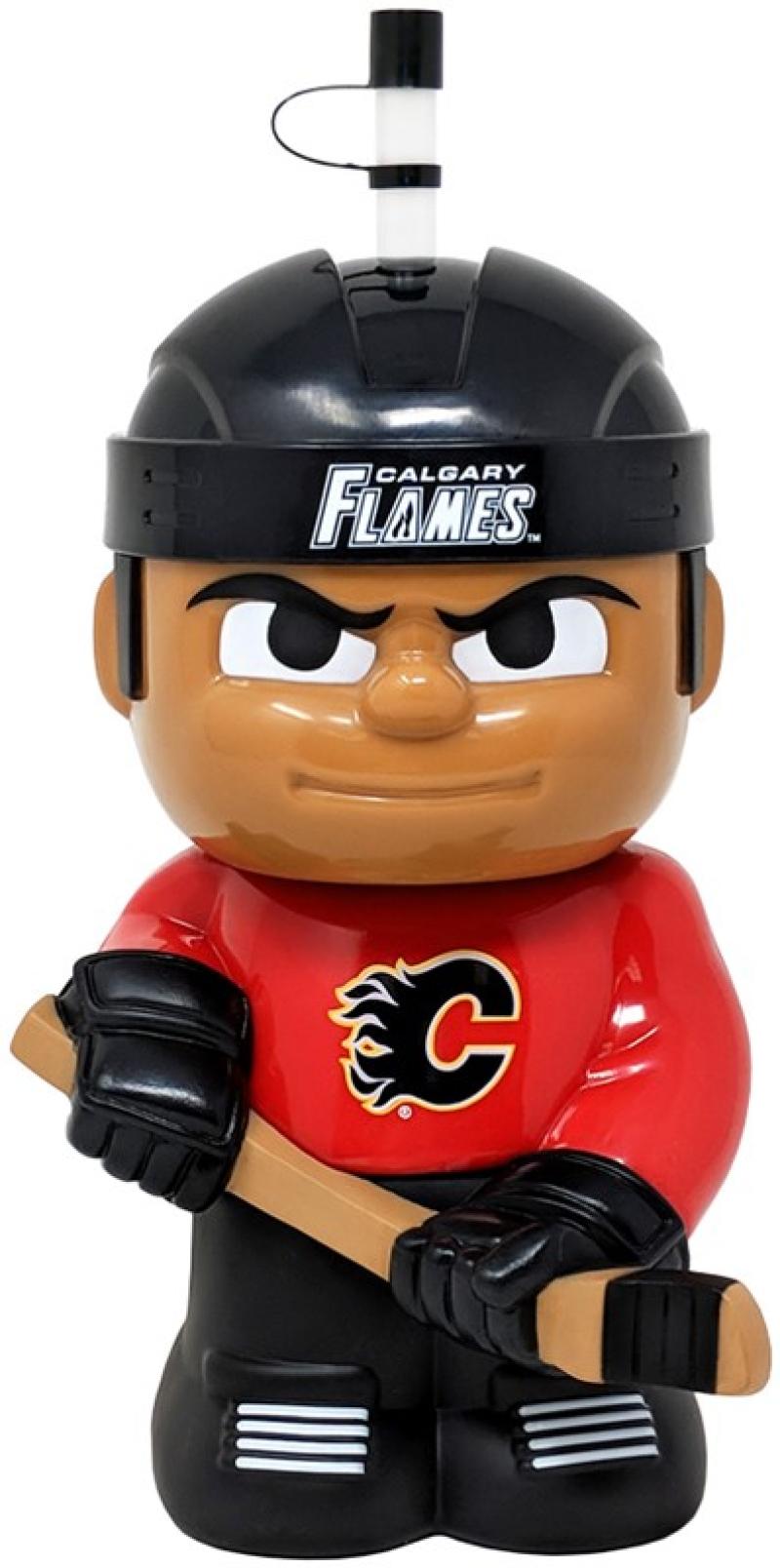 Calgary Flames 10"x5" NHL Character Big Sip 3D Water Bottle 16oz Image 1