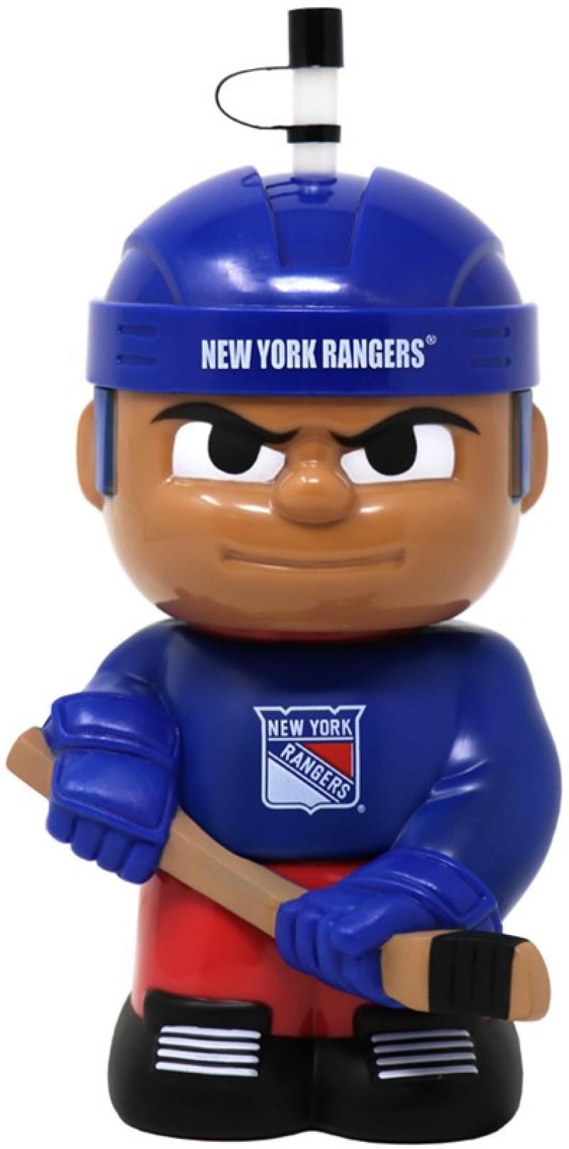 New York Rangers 10"x5" NHL Character Big Sip 3D Water Bottle 16oz Image 1