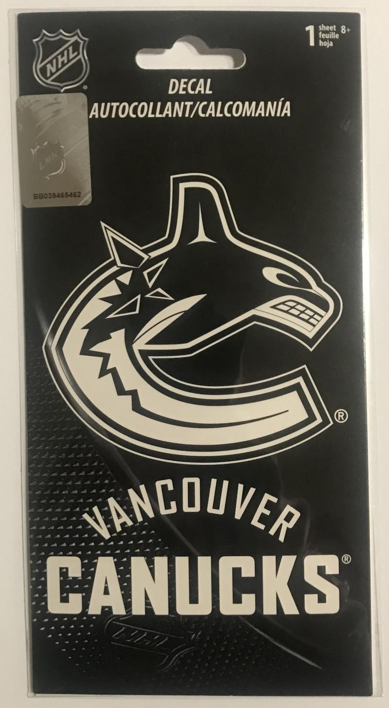 Vancouver Canucks NHL Licensed 3.5" White Decals Set of Two Image 1