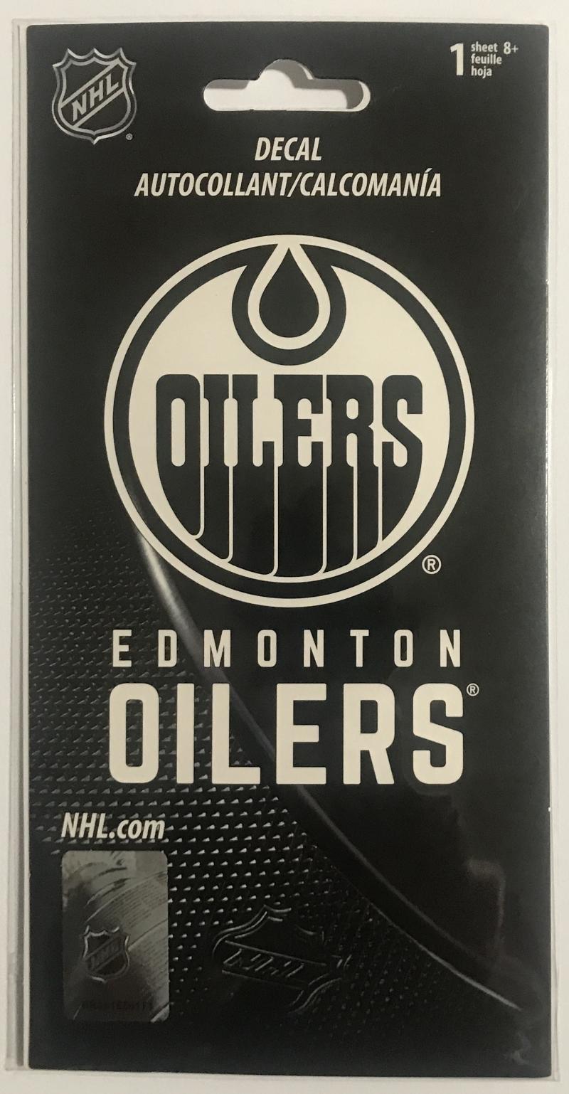 Edmonton Oilers NHL Licensed 3.5" White Decals Set of Two Image 1