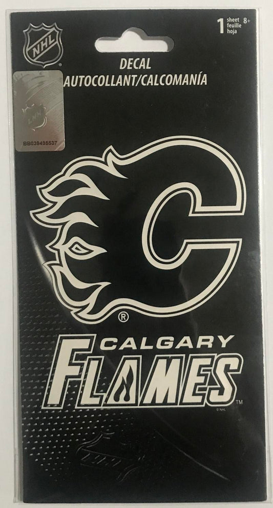 Calgary Flames NHL Licensed 3.5" White Decals Set of Two Image 1