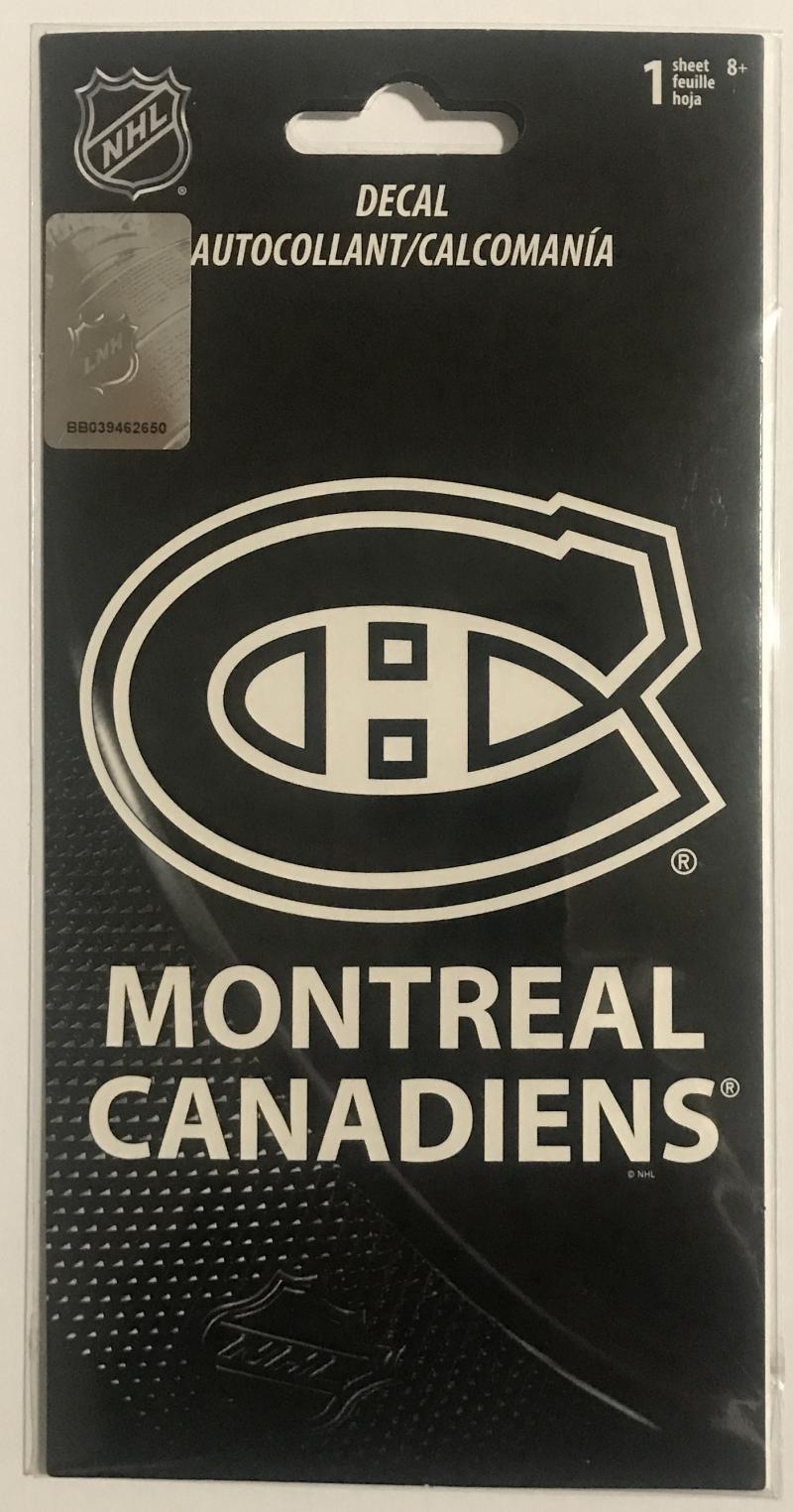 Montreal Canadiens NHL Licensed 3.5" White Decals Set of Two Image 1