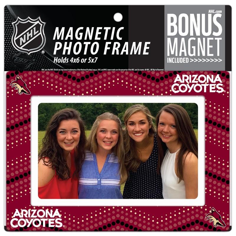 Arizona Coyotes 4x6 or 5x7 Magnetic Picture Frame with Bonus Magnet Image 1