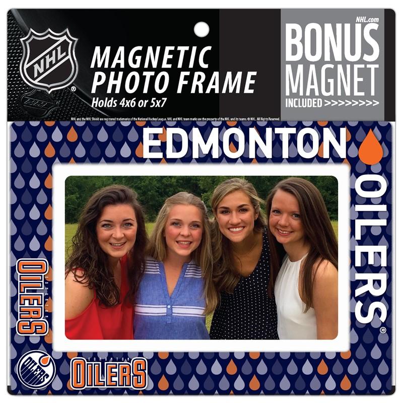 Edmonton Oilers 4x6 or 5x7 Magnetic Picture Frame with Bonus Magnet