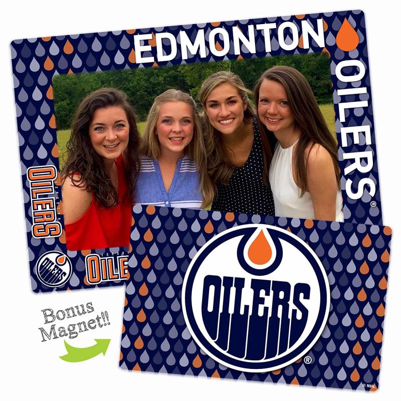 Edmonton Oilers 4x6 or 5x7 Magnetic Picture Frame with Bonus Magnet