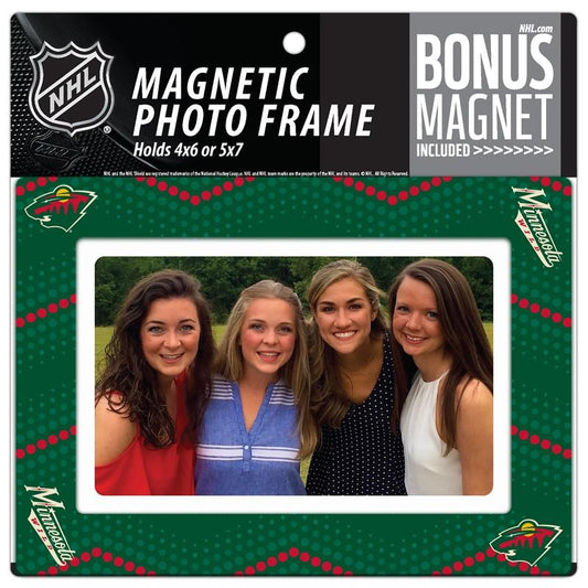 Minnesota Wild 4x6 or 5x7 Magnetic Picture Frame with Bonus Magnet