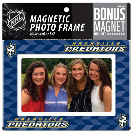 Nashville Predators 4x6 or 5x7 Magnetic Picture Frame with Bonus Magnet Image 1