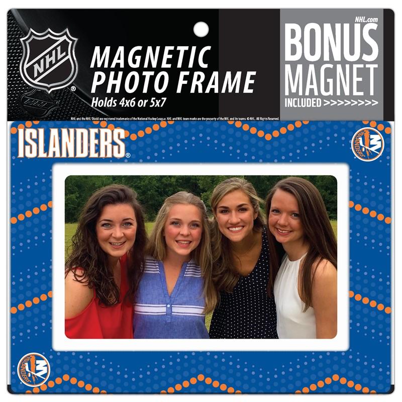 New York Islanders 4x6 or 5x7 Magnetic Picture Frame with Bonus Magnet Image 1