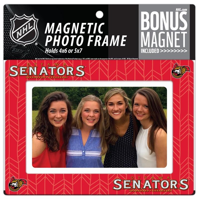 Ottawa Senators 4x6 or 5x7 Magnetic Picture Frame with Bonus Magnet Image 1