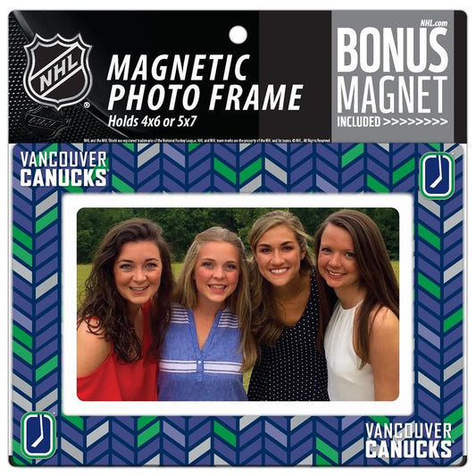 Vancouver Canucks 4x6 or 5x7 Magnetic Picture Frame with Bonus Magnet Image 1