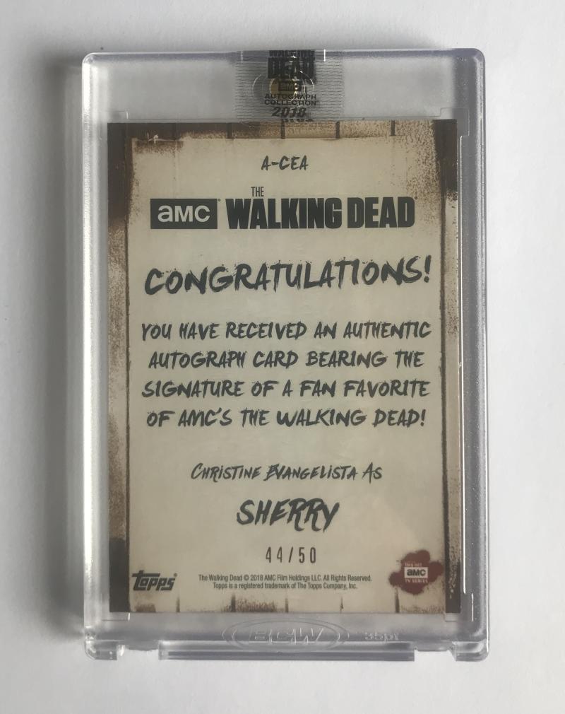 2018 The Walking Dead Autograph Collection Christine Evangelista as Sherry 44/50