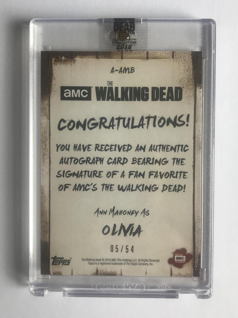 2018 The Walking Dead Autograph Collection Ann Mahoney as Olivia 5/54
