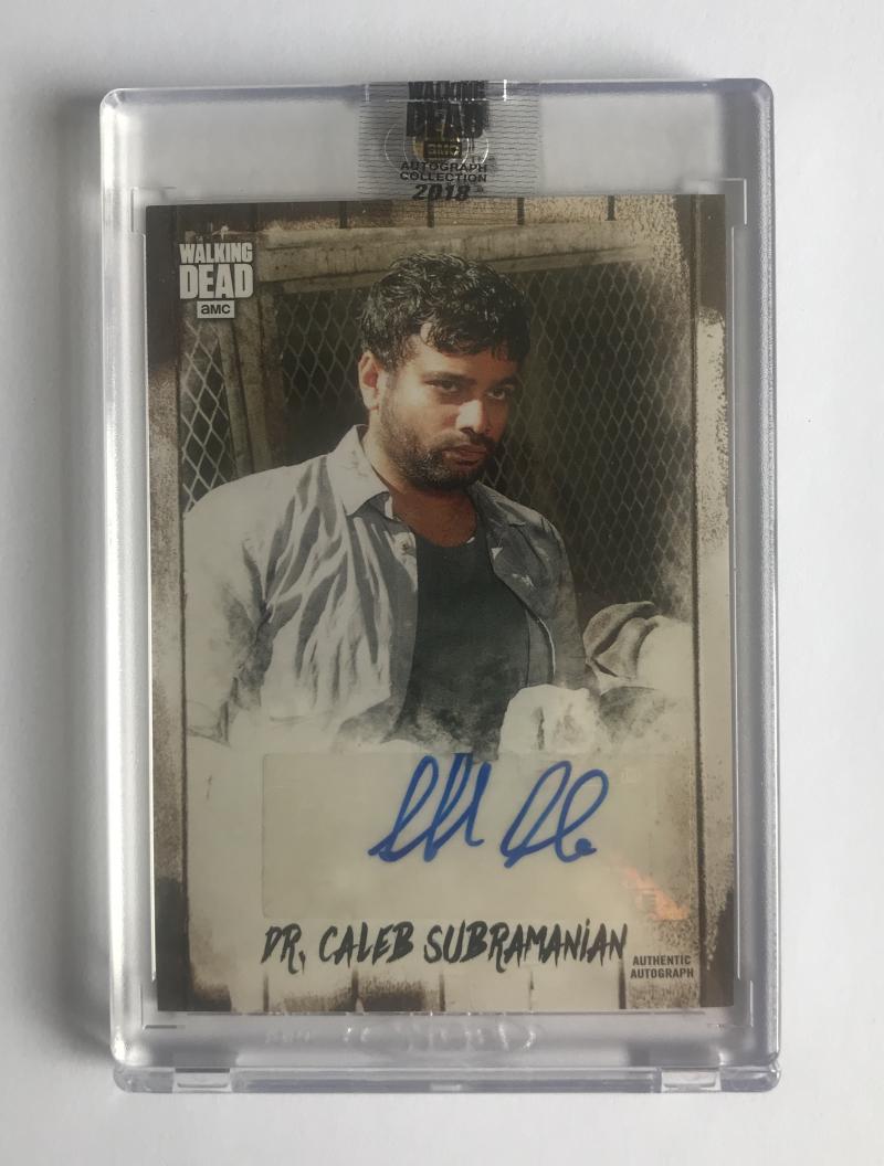 2018 The Walking Dead Autograph Collection Sunkrish Bala as Dr. Caleb 70/99 Image 1