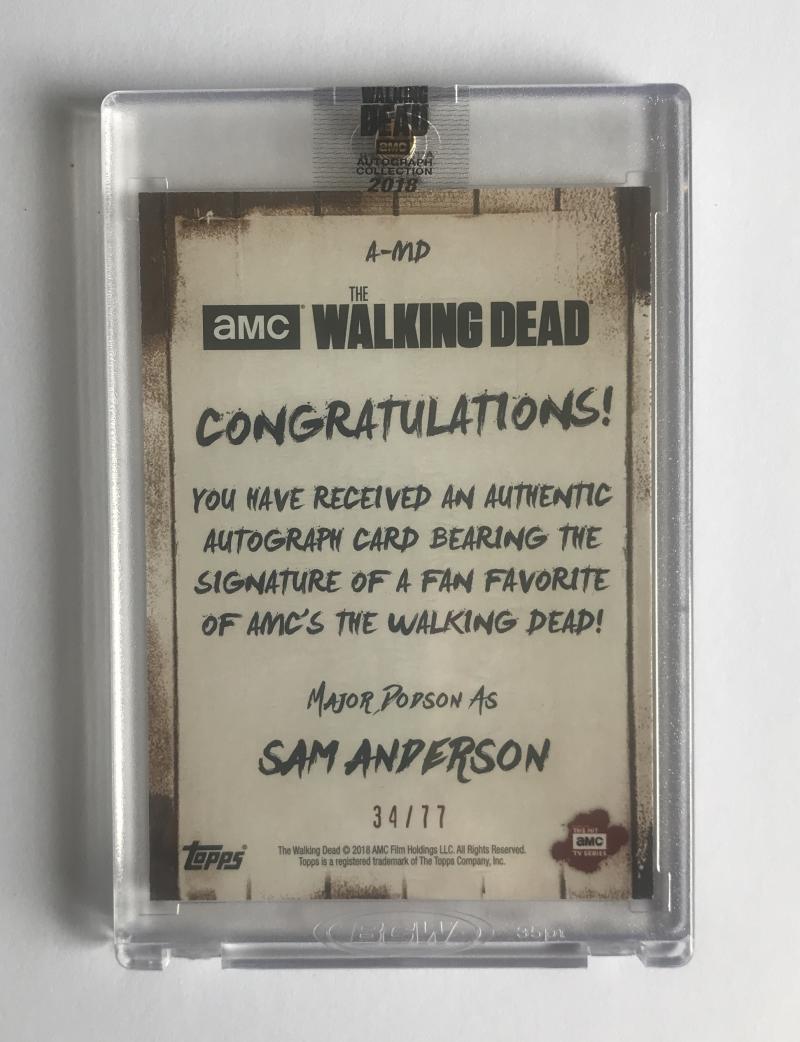 2018 The Walking Dead Autograph Collection Major Podson as Sam Anderson 34/77