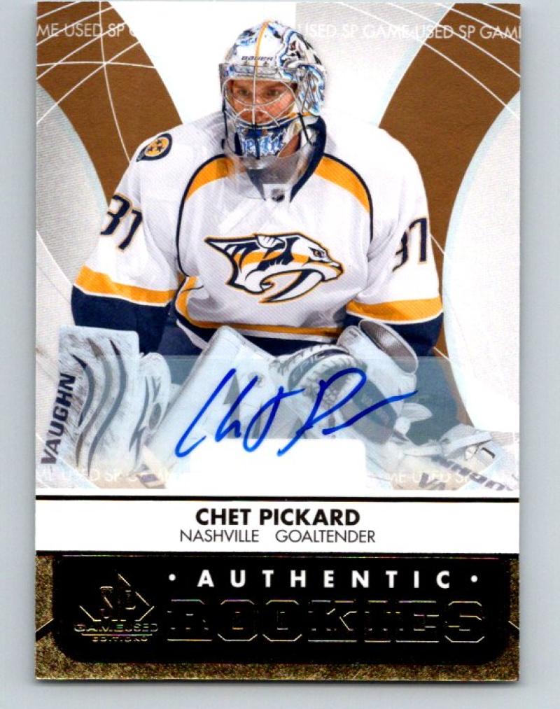 2012-13 Upper Deck SP Game Used Gold Autographs Chet Pickard MINT Auto 07655 Image 1