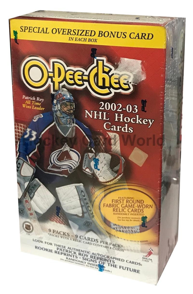 2002-03 OPC O-Pee-Chee Factory Sealed Hockey 9 Pack Box with Oversize Card
