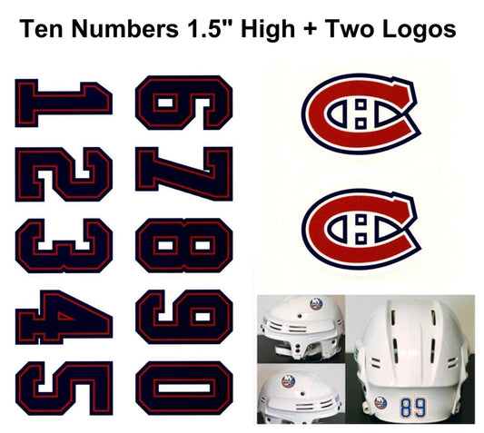 Montreal Canadiens NHL Hockey Helmet Decals Set + Two Logos Image 1