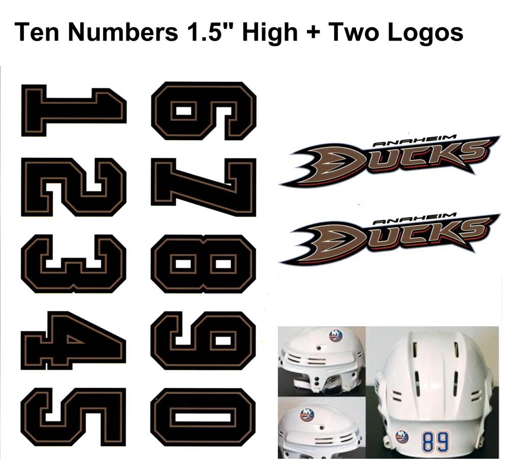 Anaheim Ducks NHL Hockey Helmet Decals Set + Two Logos Image 1