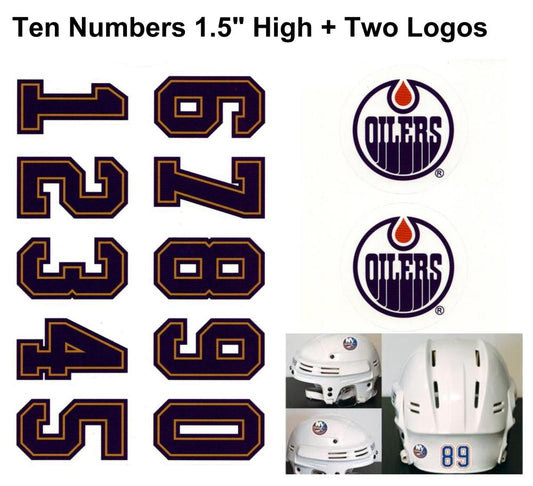 Edmonton Oilers NHL Hockey Helmet Decals Set + Two Logos Image 1