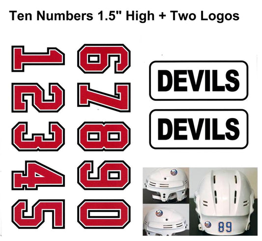 New Jersey Devils NHL Hockey Helmet Decals Set + Two Logos Image 1