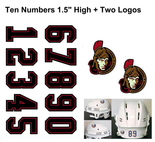 Ottawa Senators NHL Hockey Helmet Decals Set + Two Logos Image 1