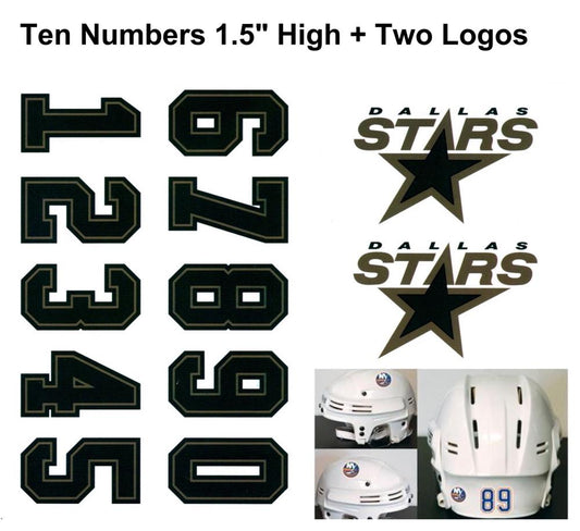 Dallas Stars NHL Hockey Helmet Decals Set + Two Logos Image 1