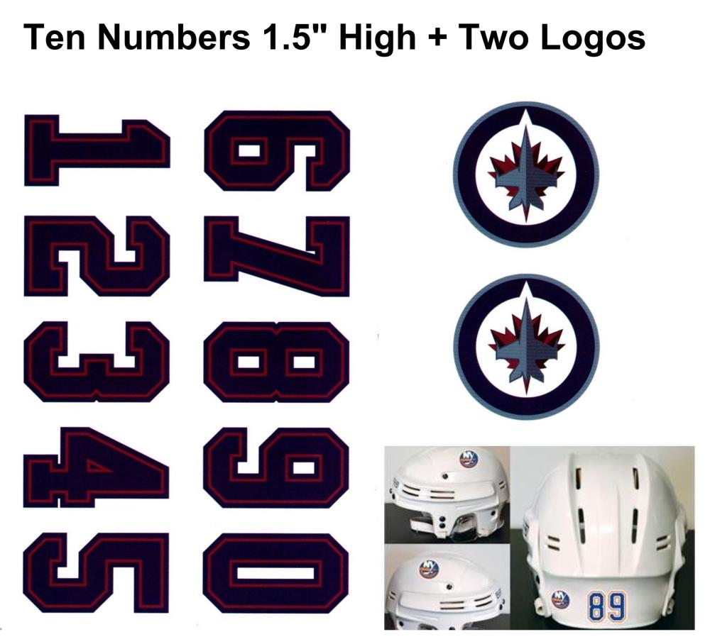 Winnipeg Jets NHL Hockey Helmet Decals Set + Two Logos Image 1