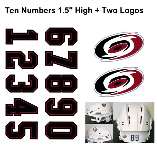 Carolina Hurricanes NHL Hockey Helmet Decals Set + Two Logos Image 1