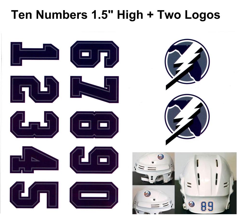 Tampa Bay Lightning NHL Hockey Helmet Decals Set + Two Logos Image 1