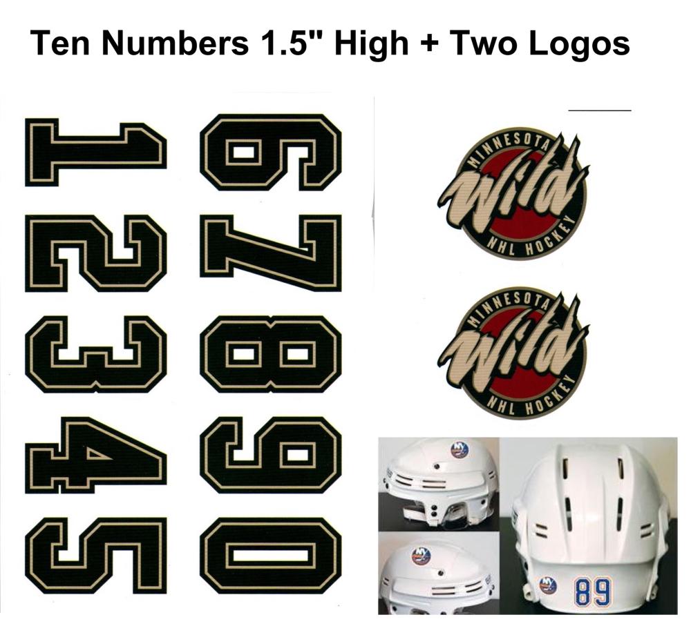 Minnesota Wild NHL Hockey Helmet Decals Set + Two Logos Image 1