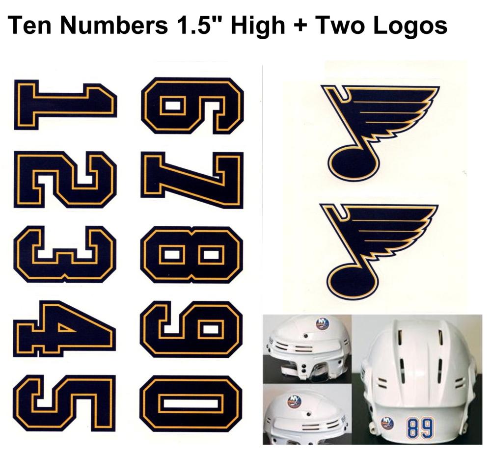 St. Louis Blues NHL Hockey Helmet Decals Set + Two Logos Image 1