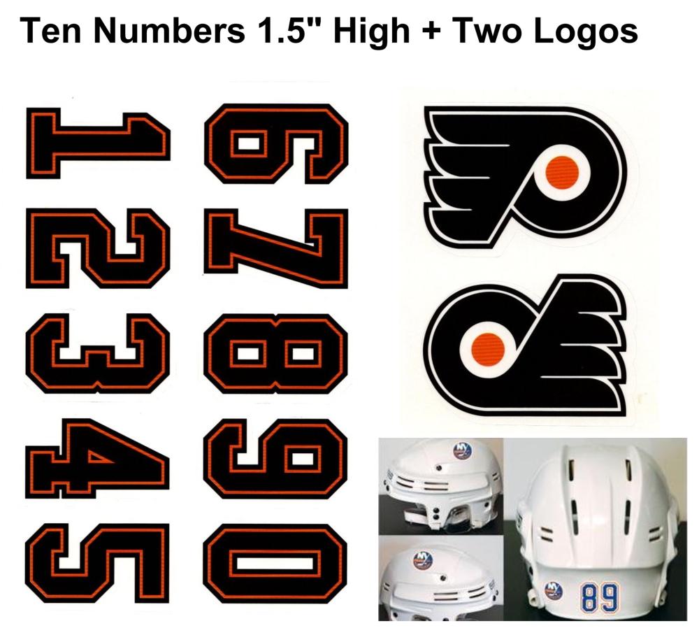 Philadelphia Flyers NHL Hockey Helmet Decals Set + Two Logos Image 1