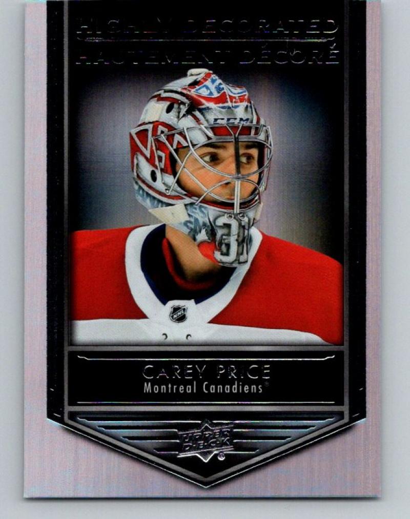 2019-20 Upper Deck Tim Hortons Highly Decorated #HD-3 Carey Price MINT 07159 Image 1