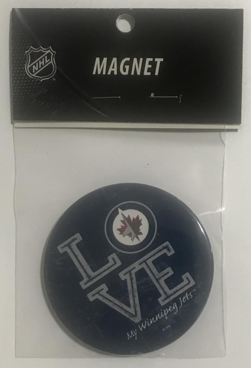 Winnipeg Jets 3" LOVE Round Logo NHL Licensed Magnet - New in Package Image 1