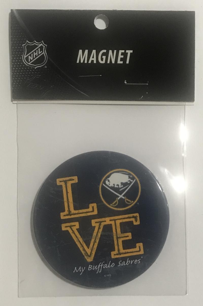Buffalo Sabres 3" LOVE Round Logo NHL Licensed Magnet - New in Package Image 1