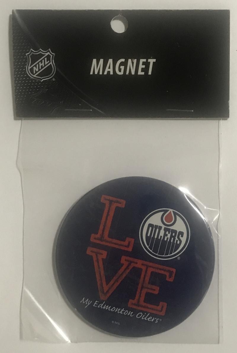 Edmonton Oilers 3" LOVE Round Logo NHL Licensed Magnet - New in Package Image 1