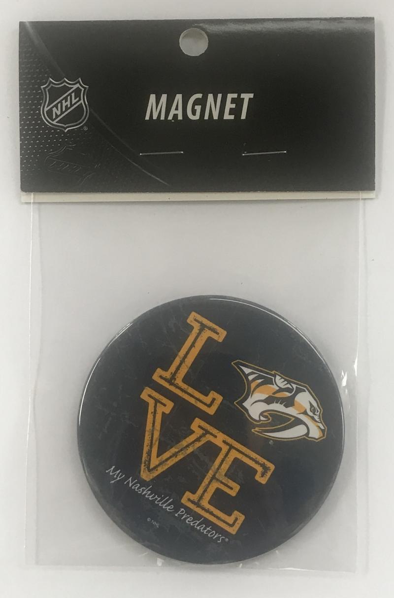 Nashville Predators 3" LOVE Round Logo NHL Licensed Magnet - New in Package Image 1