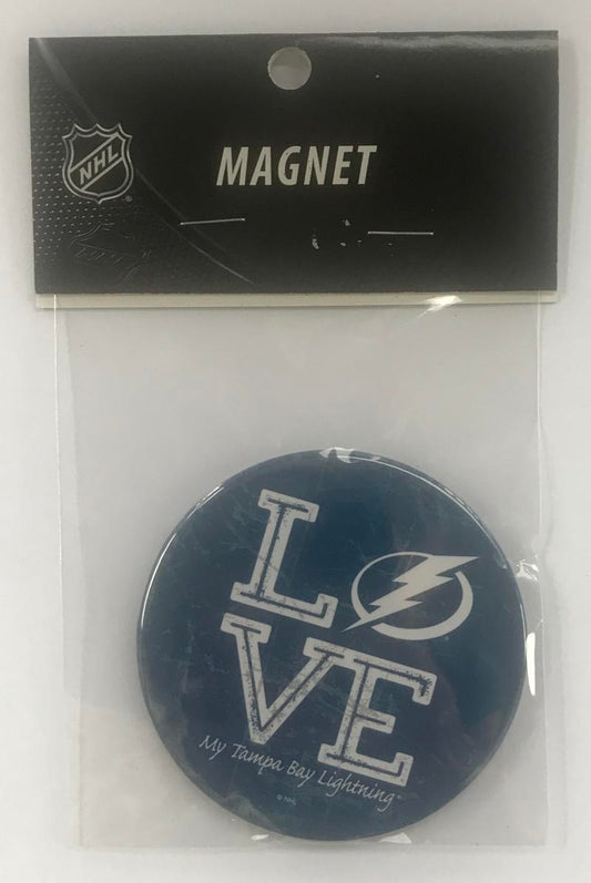 Tampa Bay Lightning 3" LOVE Round Logo NHL Licensed Magnet - New in Package Image 1