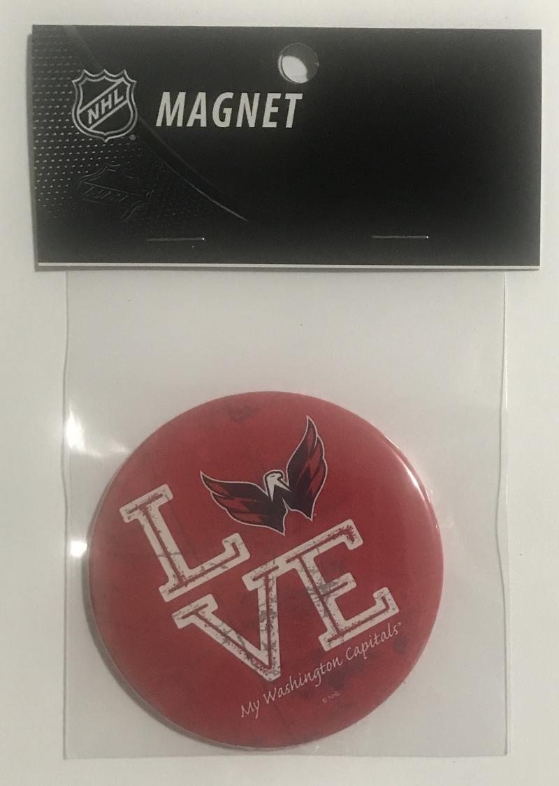Washington Capitals 3" LOVE Round Logo NHL Licensed Magnet - New in Package Image 1