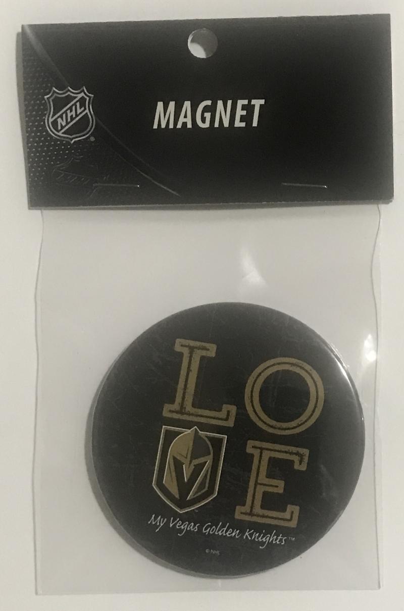 Vegas Golden Knights 3" LOVE Round Logo NHL Licensed Magnet - New in Package Image 1