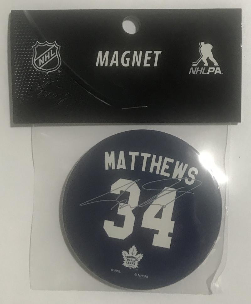 Auston Matthews Leafs 3" Round Logo NHL Licensed Magnet - New in Package Image 1