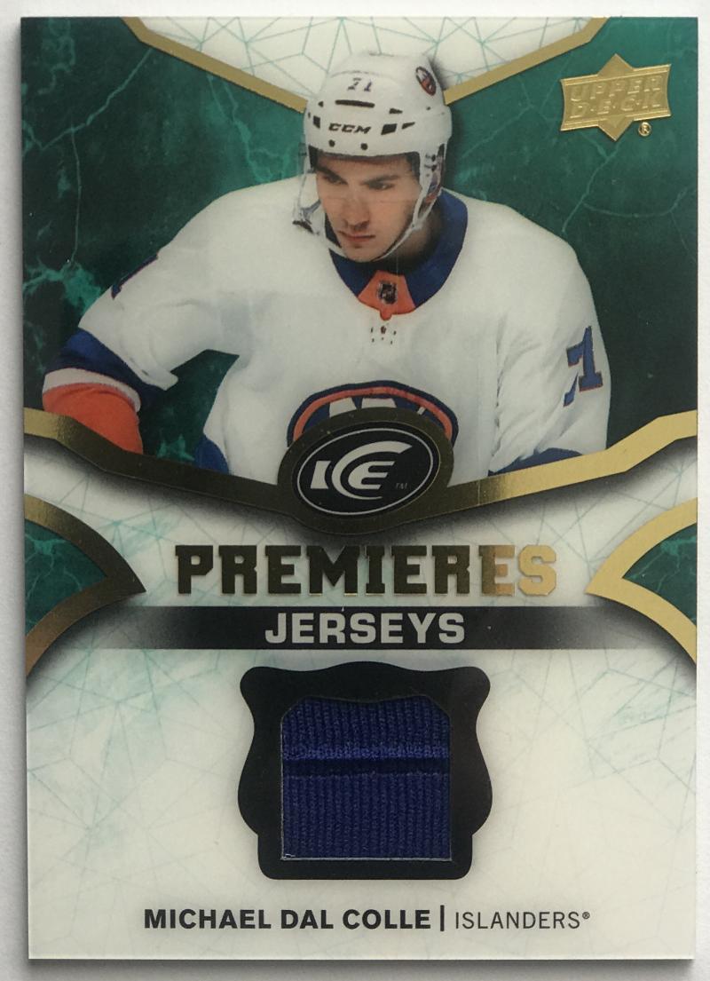 2018-19 Upper Deck Ice Premieres Jerseys Michael Dal Colle NHL MEM 07705 Image 1