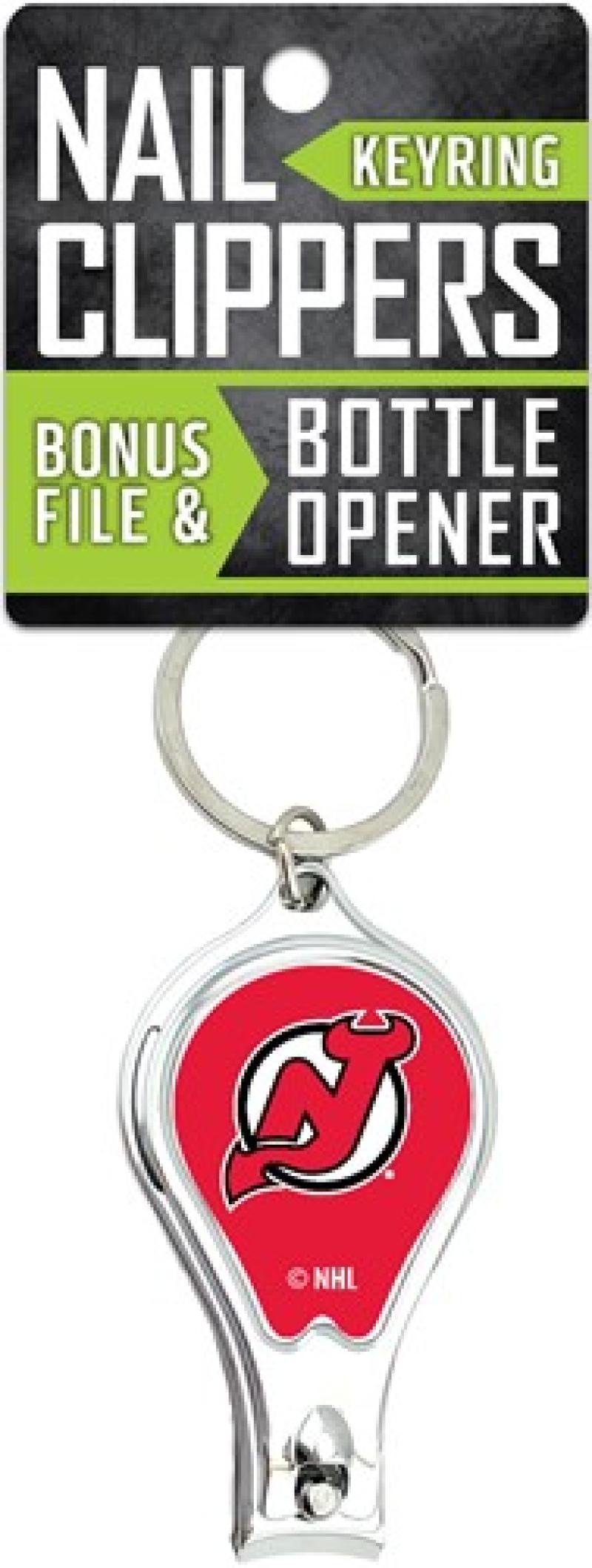 New Jersey Devils Nail Clipper Keyring w/Bonus File & Bottle Opener Image 1